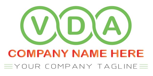 Diseño de logotipo de letra VDA