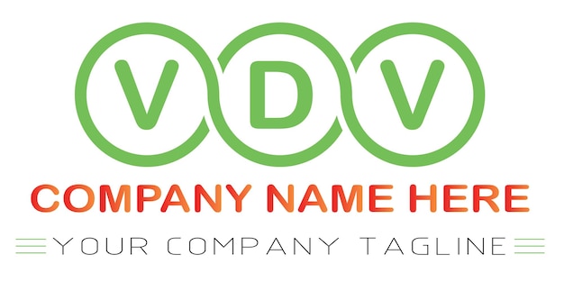 Diseño de logotipo de letra VDV