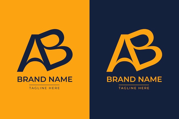 Diseño del logotipo de la letra vectorial AB