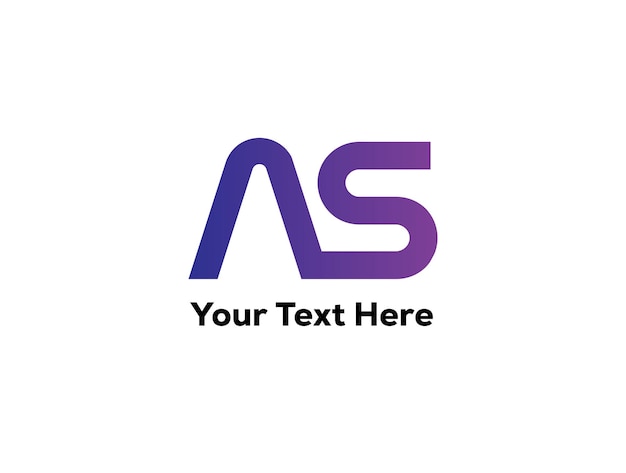 Diseño del logotipo de la letra vectorial AS