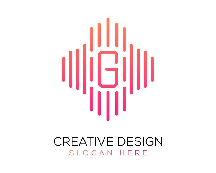 Vector diseño del logotipo de la letra vectorial g gradiente de color