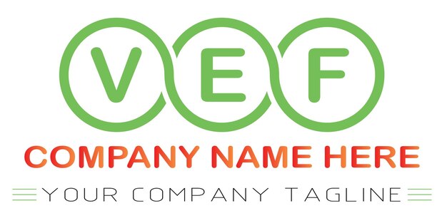 Vector diseño de logotipo letra vef