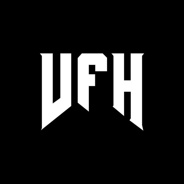 Diseño de logotipo de letra VFH para una empresa de tecnología Diseño del logotipo VFH Combinación de colores blanco y negro Logo VFH Vector VFH Diseño del icono VFH Alfabeto VFH Tipografía Diseño del Logotipo