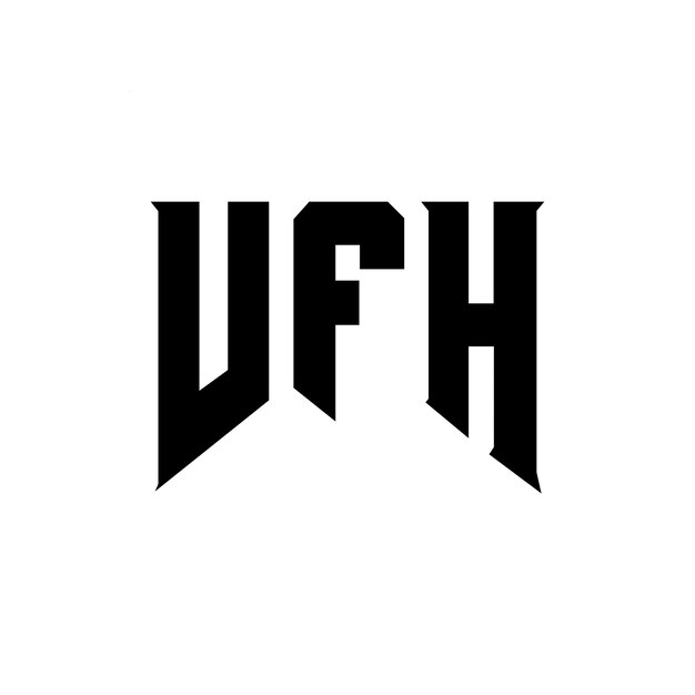 Diseño de logotipo de letra VFH para una empresa de tecnología Diseño del logotipo VFH Combinación de colores blanco y negro Logo VFH Vector VFH Diseño del icono VFH Alfabeto VFH Tipografía Diseño del Logotipo