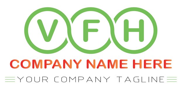 Diseño de logotipo de letra VFH
