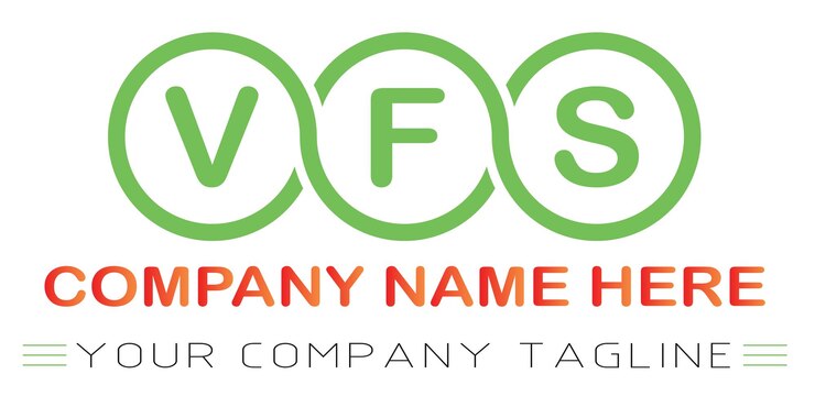 Vector diseño de logotipo de letra vfs