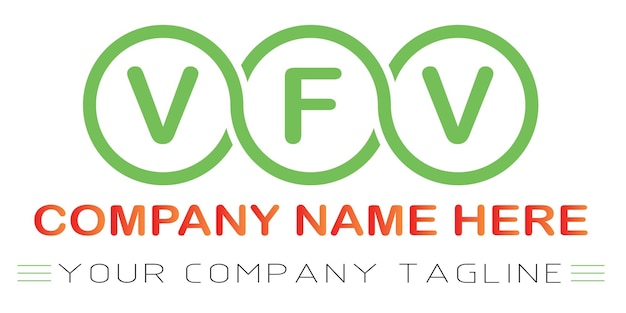 Diseño de logotipo de letra vfv