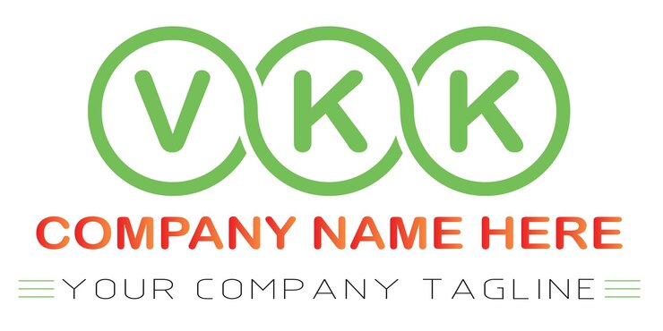 Vector diseño de logotipo de letra vkk