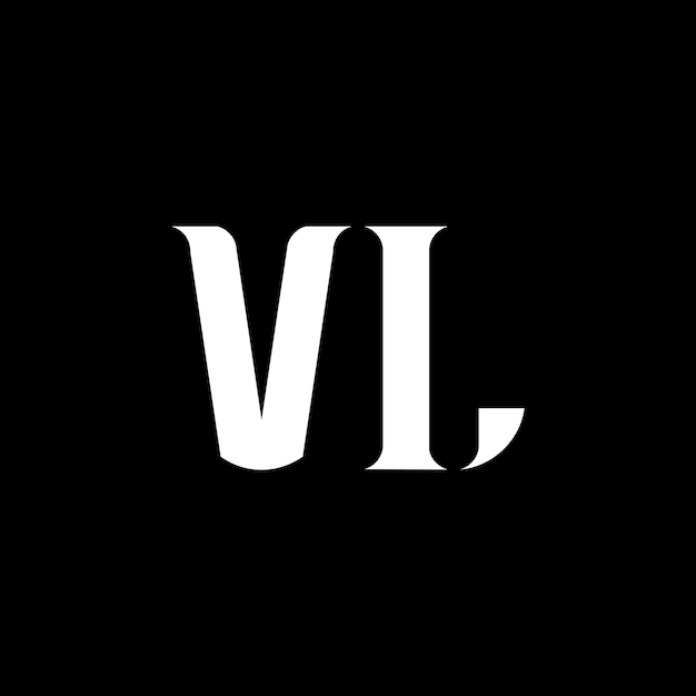 Diseño del logotipo de la letra VL VL Letra inicial VL círculo vinculado monograma en mayúsculas logotipo color blanco
