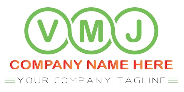 Diseño de logotipo de letra VMJ