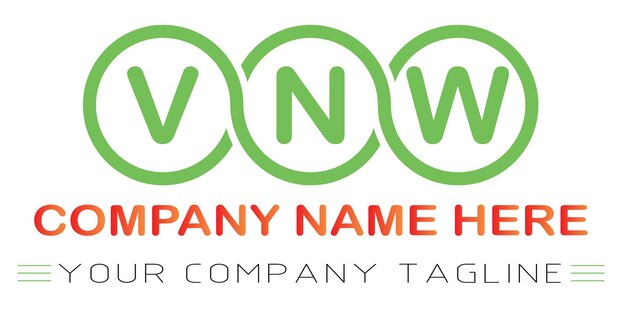 Diseño de logotipo de letra VNW