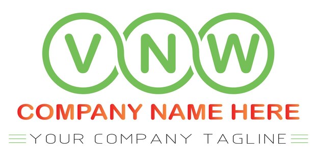 Vector diseño de logotipo de letra vnw