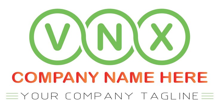 Vector diseño de logotipo de letra vnx