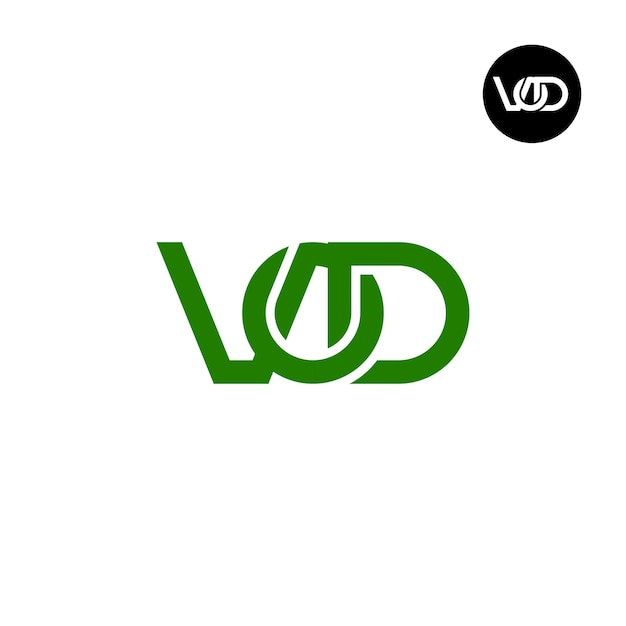 Vector diseño del logotipo de la letra vod monogram