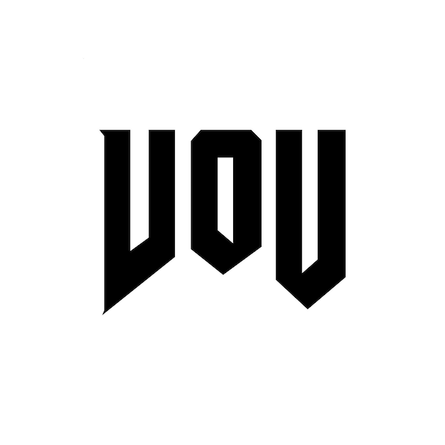 Diseño de logotipo de letra VOU para una empresa de tecnología Diseño del logotipo VOU combinación de colores blanco y negro Logotipo VOU Vector VOU Diseño del icono VOU Alfabeto VOU Tipo de diseño del logotipo