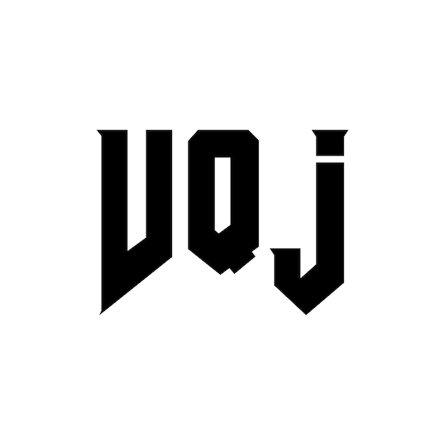 Diseño de logotipo de letra VQJ para una empresa de tecnología Diseño de Logotipo VQJ combinación de colores blanco y negro Logotipo V QJ vector VQJ diseño Icono VQJ alfabeto VQJ tipografía Diseño de logos