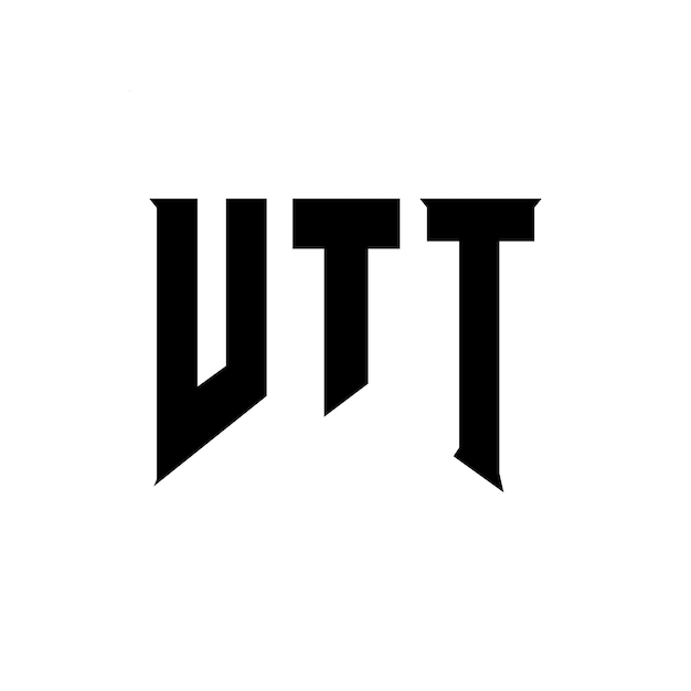 Diseño de logotipo de letra VTT para la empresa tecnológica VTT Diseño del logotipo en blanco y negro Combinación de colores VTT Logotipo VTT Vector VTT diseño Icono VTT Alfabeto VTT Tipo de diseño del logotipo