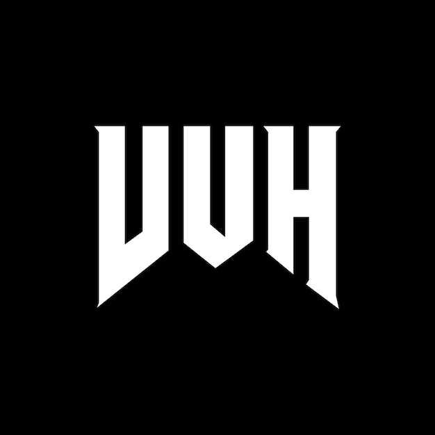 Diseño de logotipo de letra VUH para una empresa de tecnología Diseño del logotipo VUH combinación de colores blanco y negro Logotipo V U H Vector VUH Diseño del icono VUH Alfabeto VUH Tipografía Diseño del Logotipo