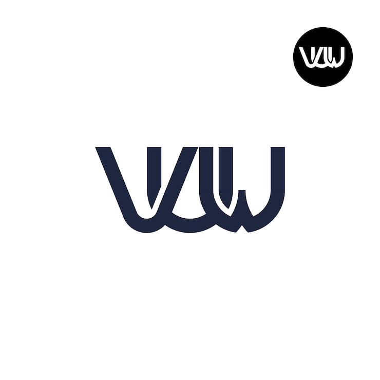 Vector diseño del logotipo de la letra vuw monograma