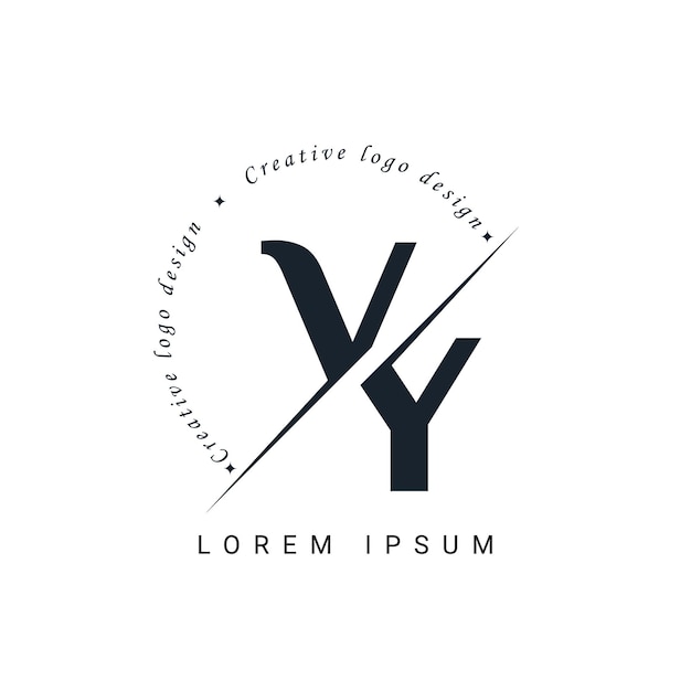 Diseño del logotipo de la letra VY con un corte creativo Diseño creativo del logotipo