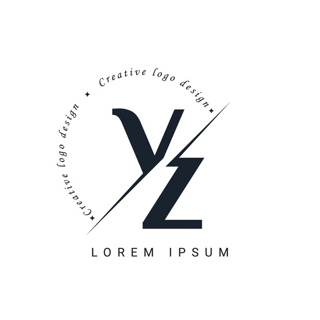 Vector diseño del logotipo de la letra vz con un corte creativo diseño creativo del logotipo