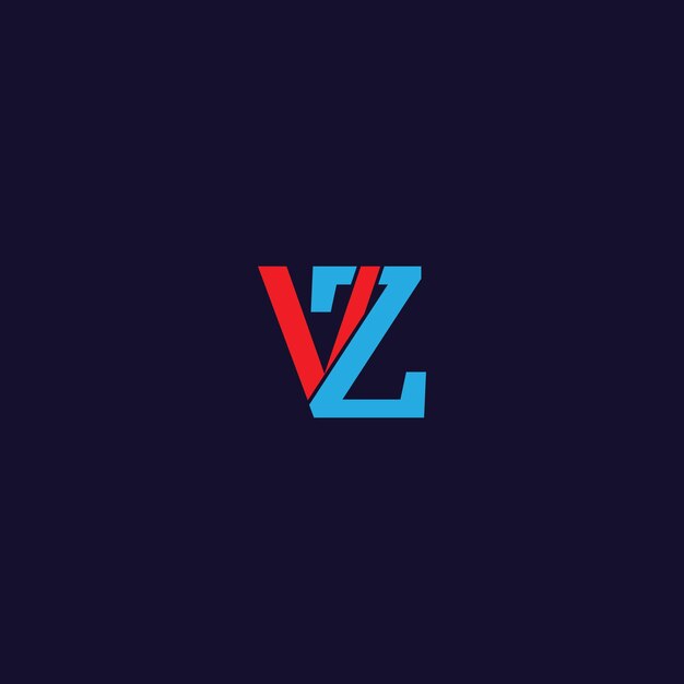 Diseño del logotipo de la letra VZ en VZ iniciales creativas concepto del logotipo de la letra VZ diseño del icono V Z