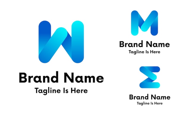 Diseño de logotipo de letra W degradado