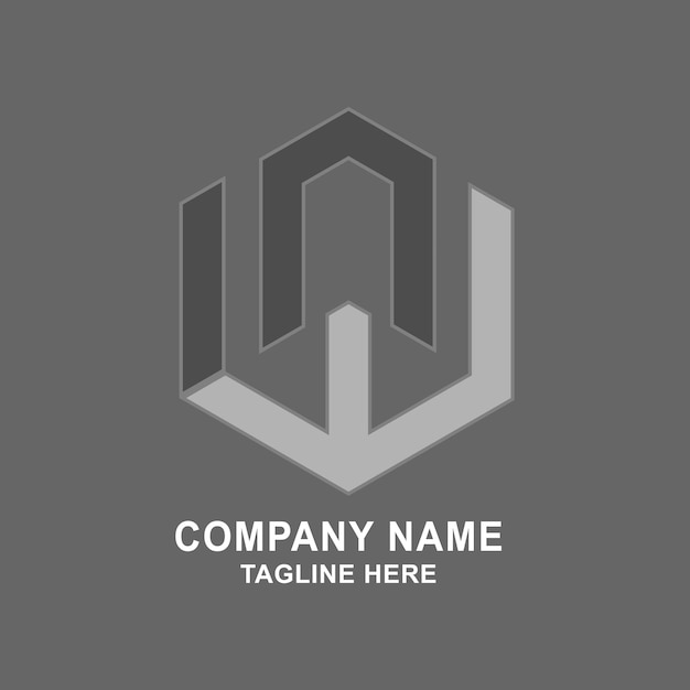 Diseño del logotipo de la letra W A I S Polygon