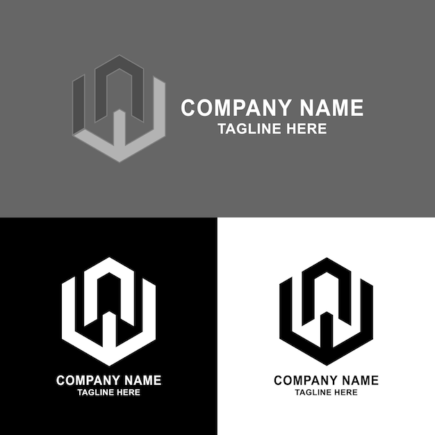 Diseño del logotipo de la letra W A I S Polygon