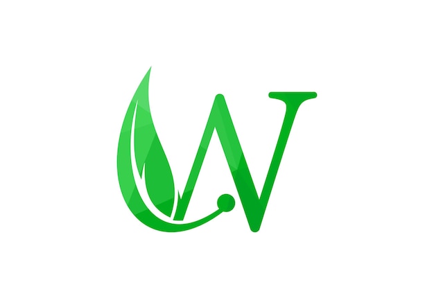 Diseño de logotipo de letra W inicial y Low Poly Ilustración vectorial