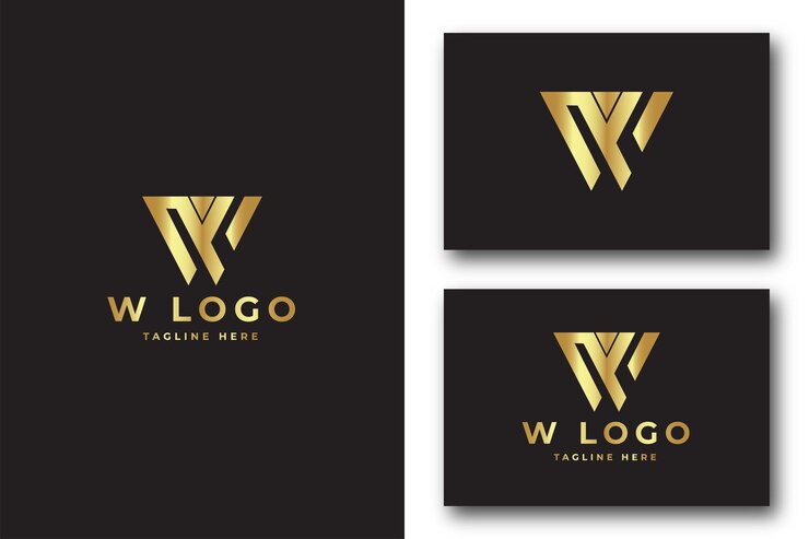 Diseño de logotipo de letra W de lujo