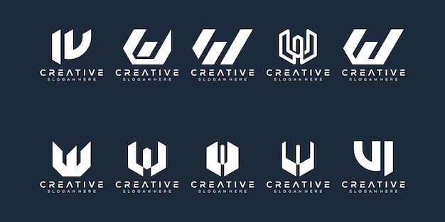 Diseño de logotipo de letra w de monograma abstracto