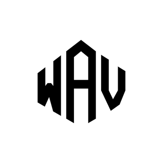 Diseño de logotipo de letra WAV con forma de polígono WAV diseño de logotipo en forma de póligono y cubo WAV hexágono patrón de logotipo vectorial colores blanco y negro WAV monograma de negocios y logotipo de bienes raíces