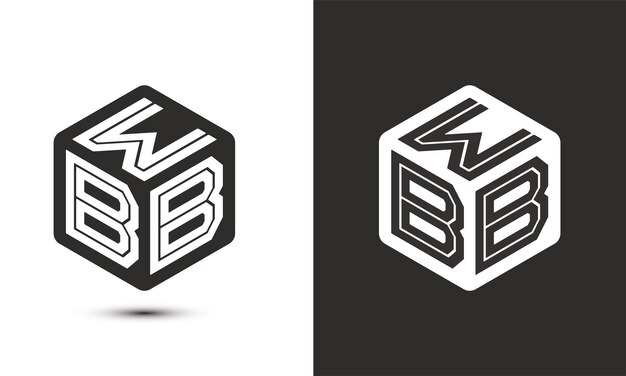 Diseño del logotipo de la letra WBE con ilustrador, logotipo del cubo, logotipo vectorial, estilo de superposición de fuentes alfabéticas modernas.