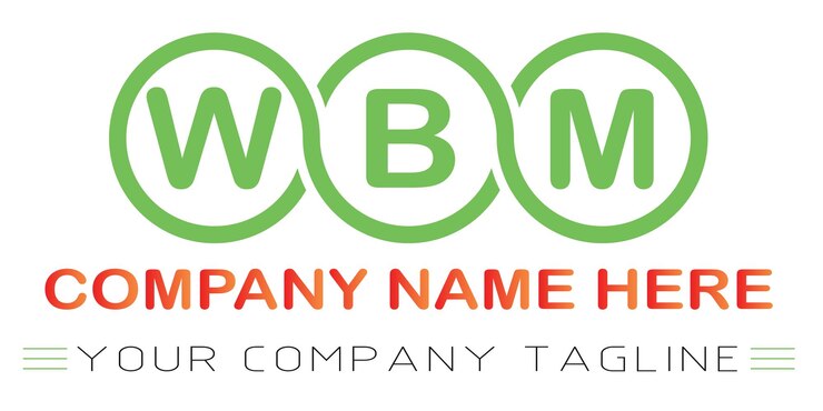 Vector diseño de logotipo de letra wbm