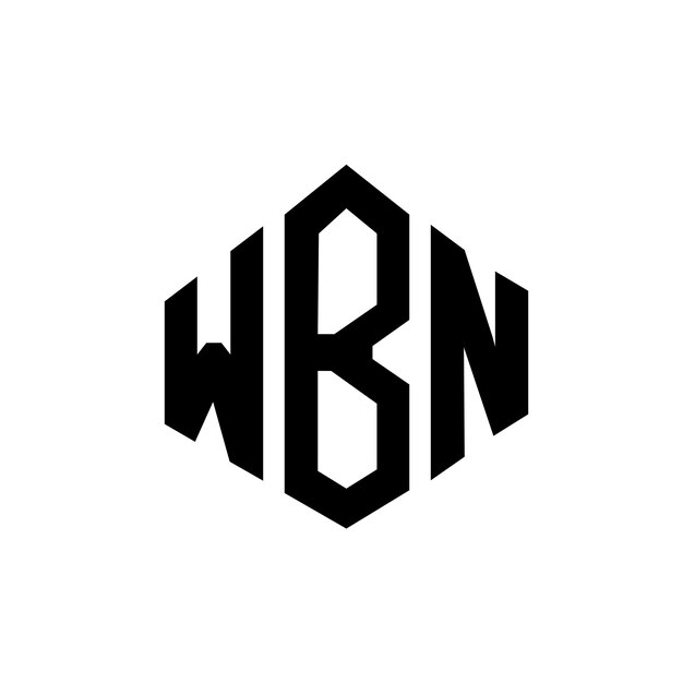 Diseño de logotipo de letra WBN con forma de polígono WBN poligono y forma de cubo diseño de logotipo WBN hexágono patrón de logotipo vectorial colores blanco y negro WBN monograma logotipo de negocios y bienes raíces
