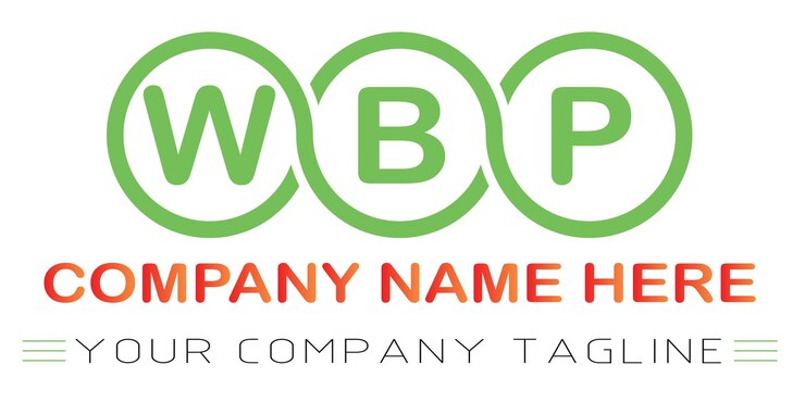 Vector diseño de logotipo de letra wbp