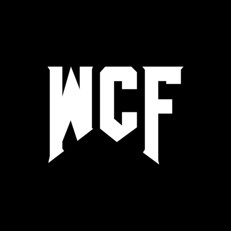 Vector diseño de logotipo de letra wcf para una empresa de tecnología diseño del logotipo wcf combinación de colores blanco y negro logotipo wcf vector diseño wcf icono wcf alfabeto wcf tipografía diseño del logotipo