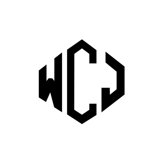 Diseño de logotipo de letra WCJ con forma de polígono WCJ polígono y forma de cubo diseño de logotipo WCJ hexágono patrón de logotipo vectorial colores blanco y negro WCJ monograma negocio y logotipo de bienes raíces