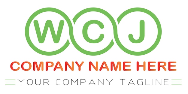 Diseño de logotipo de letra WCJ