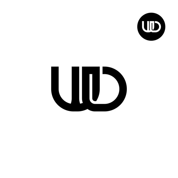 Diseño del logotipo de la letra WD Monogram