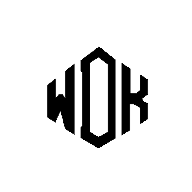 Diseño de logotipo de letra WDK con forma de polígono WDK poligono y forma de cubo diseño de logotipo WDK hexágono modelo de logotipo vectorial colores blanco y negro WDK monograma logotipo de negocios e inmobiliario