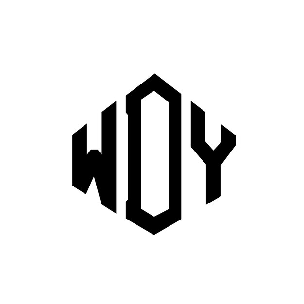 Diseño de logotipo de letra WDY con forma de polígono WDY poligono y forma de cubo diseño de logotipo WDY hexágono patrón de logotipo vectorial colores blanco y negro WDY monograma logotipo de negocios e inmobiliario