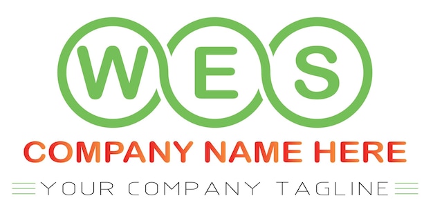 Vector diseño de logotipo de letra wes