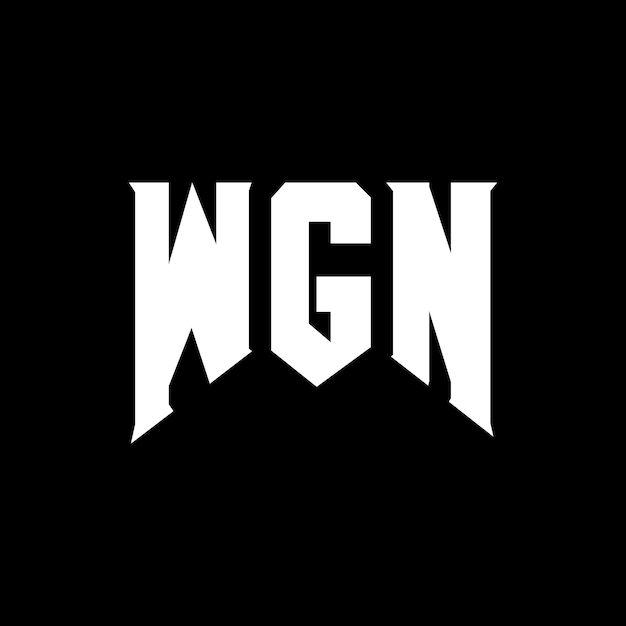 Diseño de logotipo de letra WGN para una empresa de tecnología Diseño del logotipo WGN combinación de colores blanco y negro WGN logotipo Vector WGN diseño del icono WGN alfabeto WGN tipografía diseño del logotipo