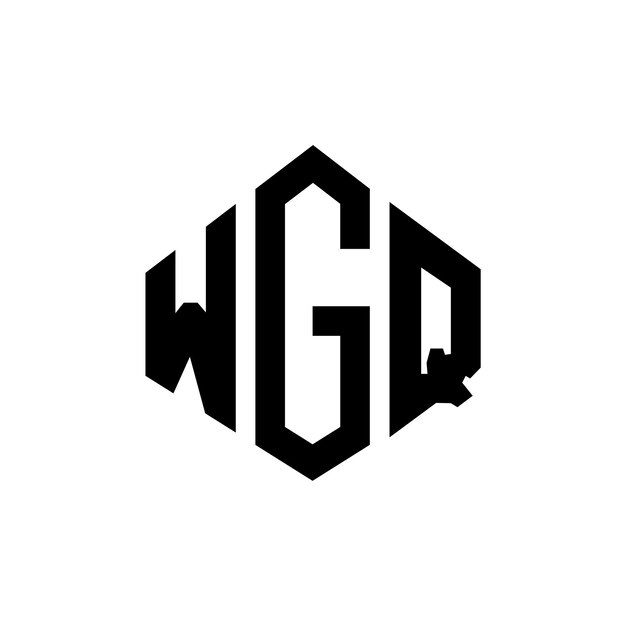 Diseño de logotipo de letra WGQ con forma de polígono WGQ polígono y forma de cubo diseño de logotipo WGQ hexágono patrón de logotipo vectorial colores blanco y negro WGQ monograma negocio y logotipo de bienes raíces