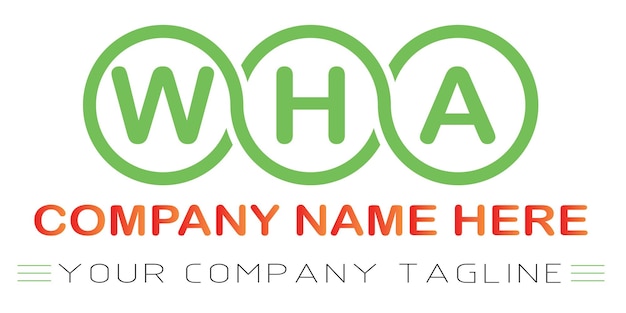 Diseño de logotipo de letra WHA