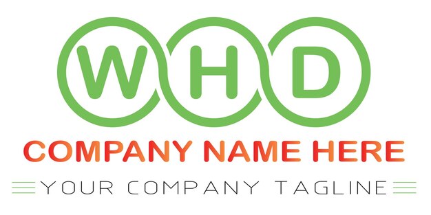 Diseño de logotipo de letra WHD