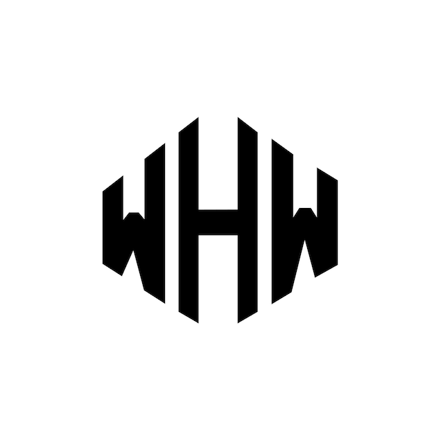 Diseño de logotipo de letra WHW con forma de polígono WHW diseño de logotipo en forma de póligono y cubo WHW hexágono modelo de logotipo vectorial colores blanco y negro WHW monograma de negocios y logotipo de bienes raíces