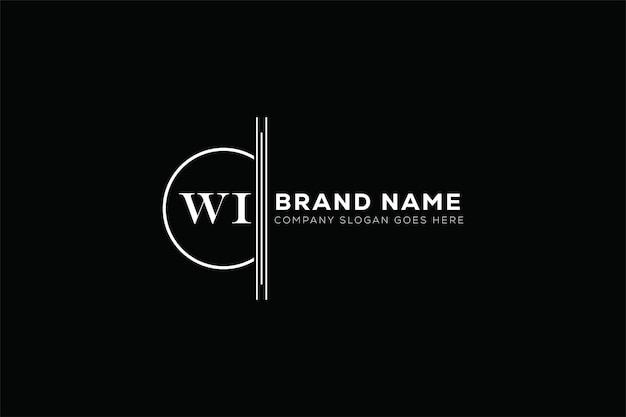 Diseño del logotipo de la letra WI plantilla vectorial del logotipo del monograma de negocios y bienes raíces WI